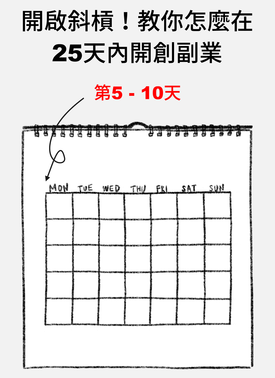 開啟斜槓！教你怎麼在25天內開創副業-5到10天